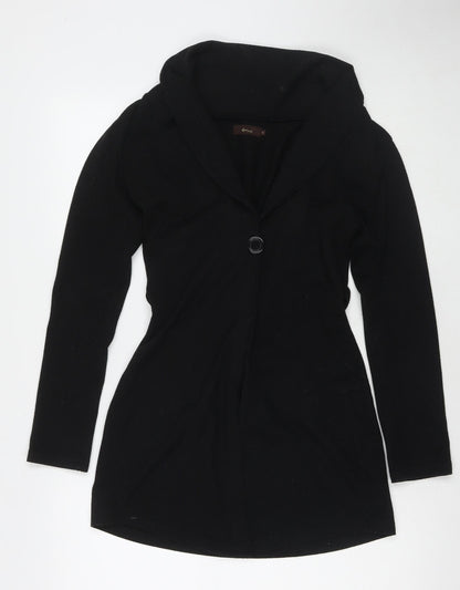 Ameni Womens Black V-Neck Polyester Cardigan Jumper Size S - Label Size 1