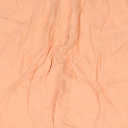 Divided by H&M Womens Orange Linen A-Line Skirt Size 8 Zip