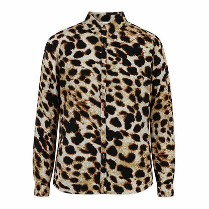 Womens UK Size 10 Dancing Leopard Beige Basic Button-Up