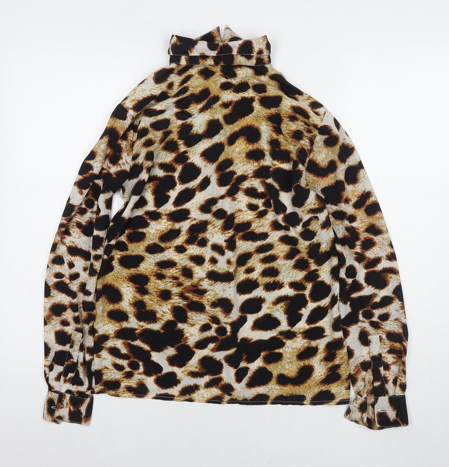 Womens UK Size 10 Dancing Leopard Beige Basic Button-Up