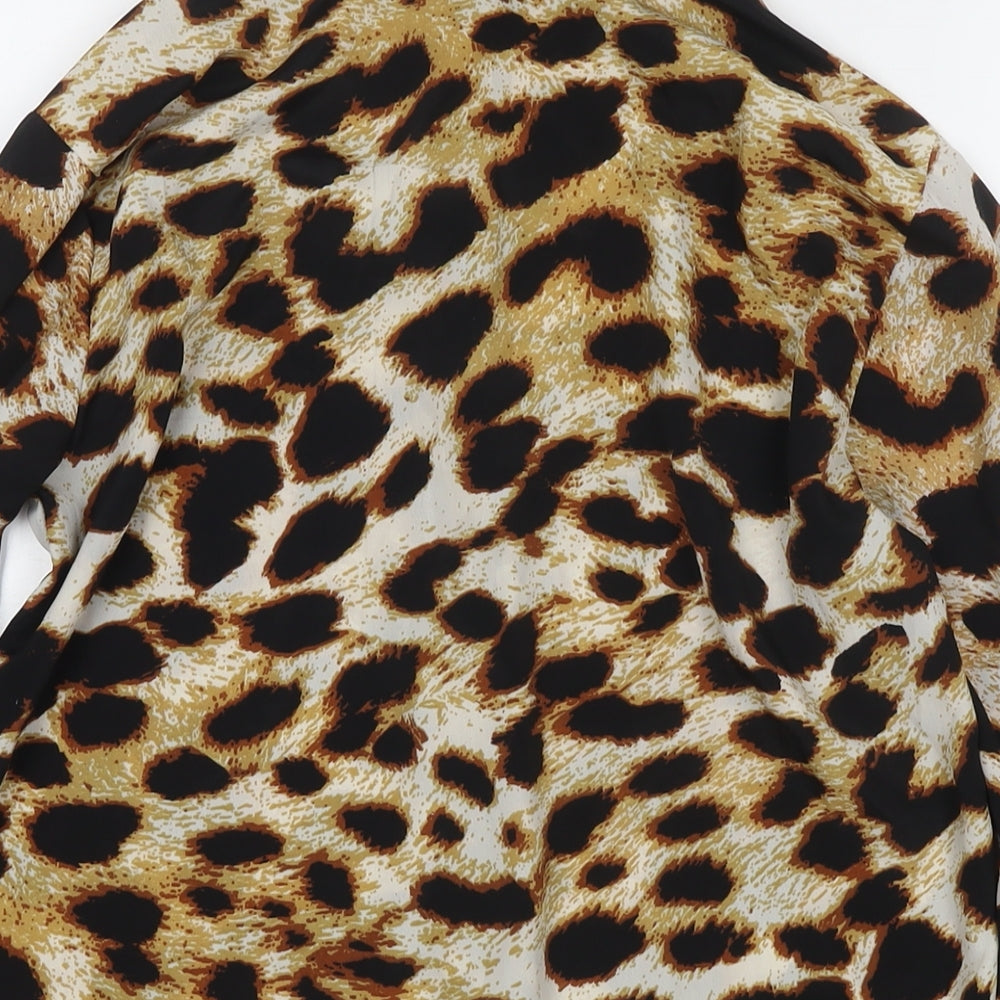 Womens UK Size 10 Dancing Leopard Beige Basic Button-Up