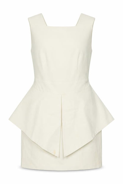 Aqua Womens White Polyester A-Line Size 10 Square Neck Zip