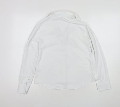 H&M Womens White Polyester Basic Button-Up Size 6 Collared