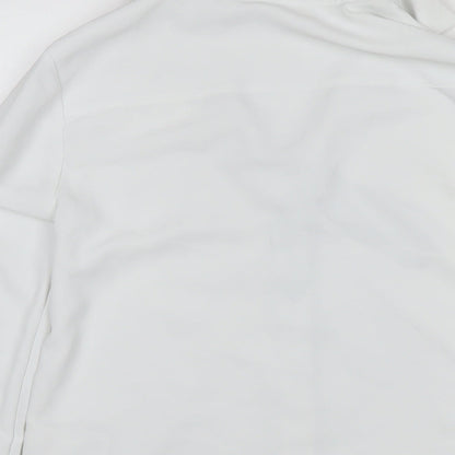 H&M Womens White Polyester Basic Button-Up Size 6 Collared