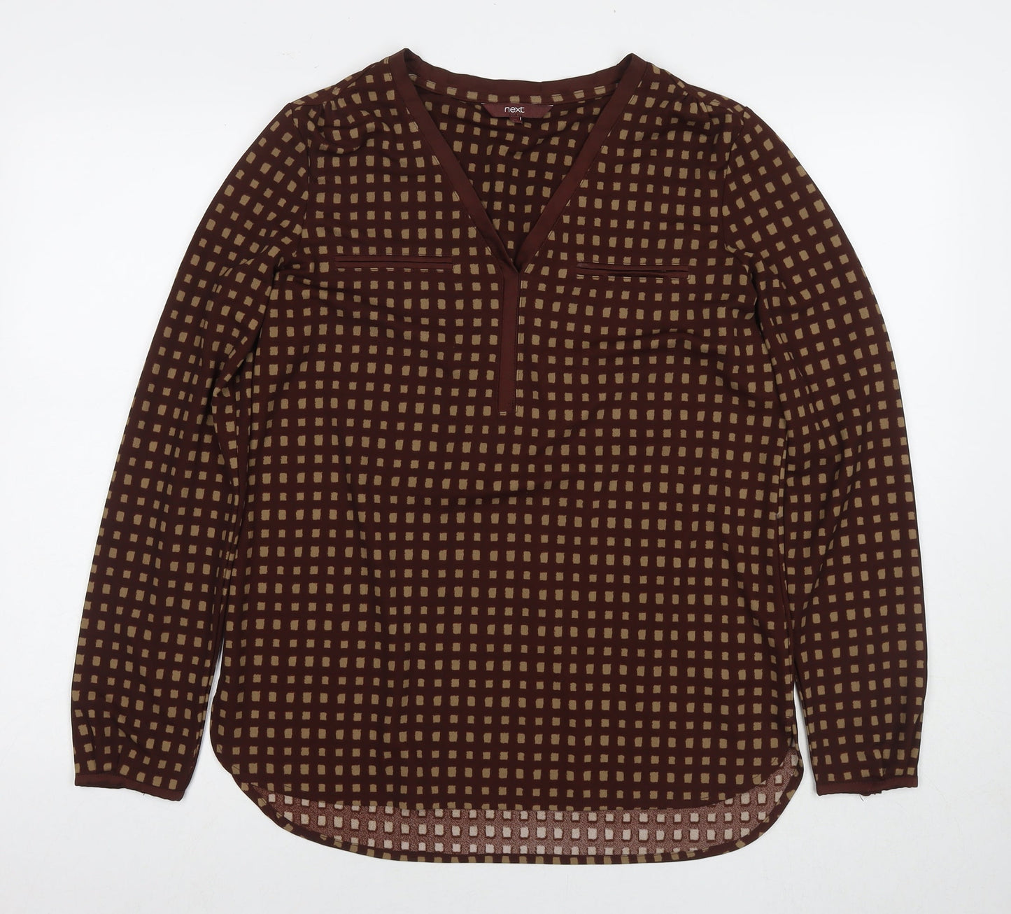 Womens UK Size 12 NEXT Brown Basic Blouse