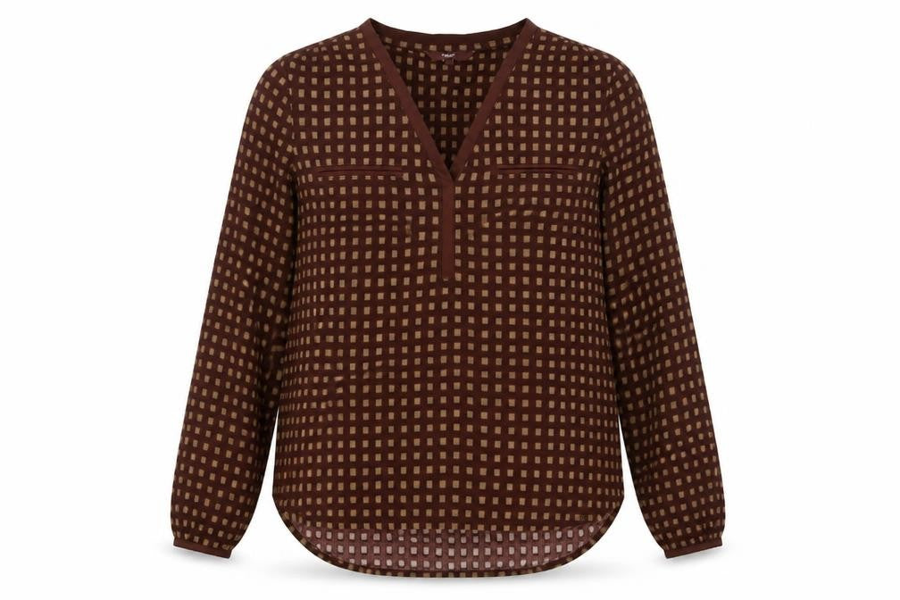 Womens UK Size 12 NEXT Brown Basic Blouse