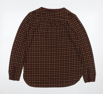 Womens UK Size 12 NEXT Brown Basic Blouse