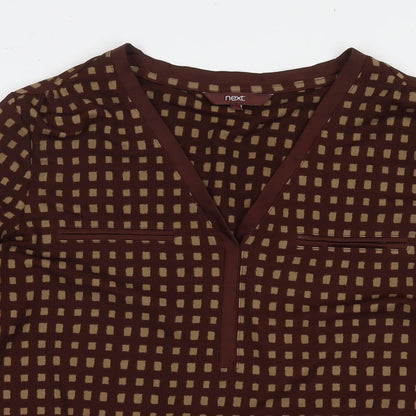 Womens UK Size 12 NEXT Brown Basic Blouse