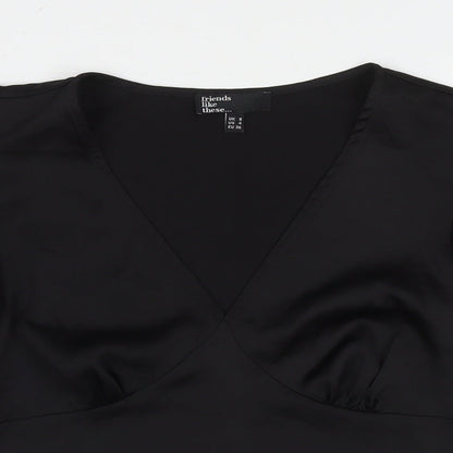 Womens UK Size 8 Friends Like These Black Basic T-Shirt