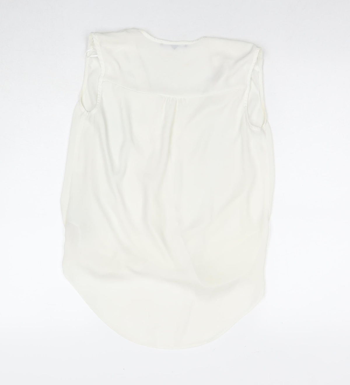 Lost Society Womens White Polyester Basic Blouse Size 8 V-Neck