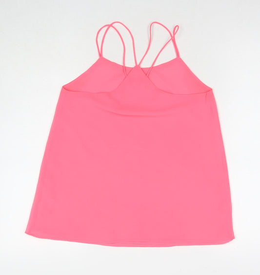 Quiz Womens Pink Polyester Basic Tank Size 8 Round Neck