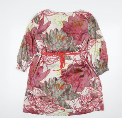 St Martins Womens Multicoloured Floral Polyester A-Line Size 10 Round Neck Pullover