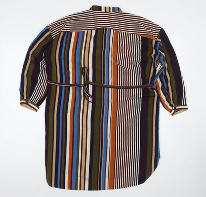 Love & Other Things Womens Multicoloured Striped Polyester Shirt Dress Size XS Collared Button