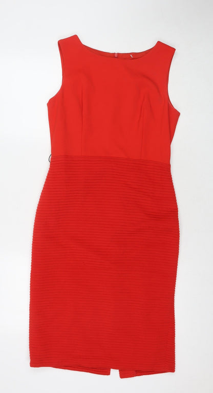 Betty Jackson Womens Red Polyester A-Line Size 10 Round Neck Pullover