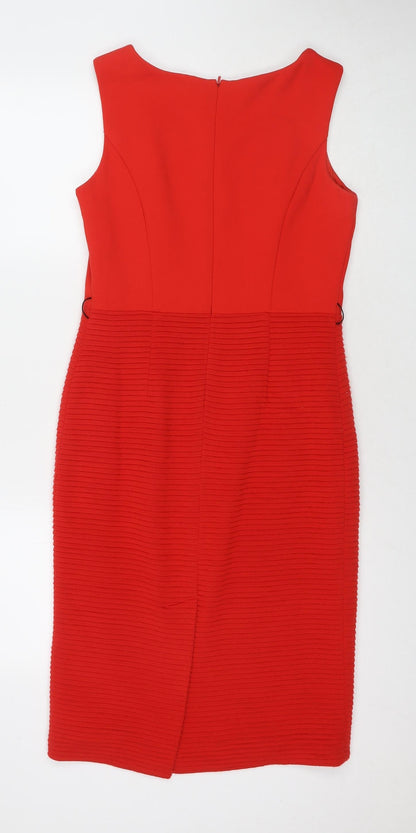 Betty Jackson Womens Red Polyester A-Line Size 10 Round Neck Pullover