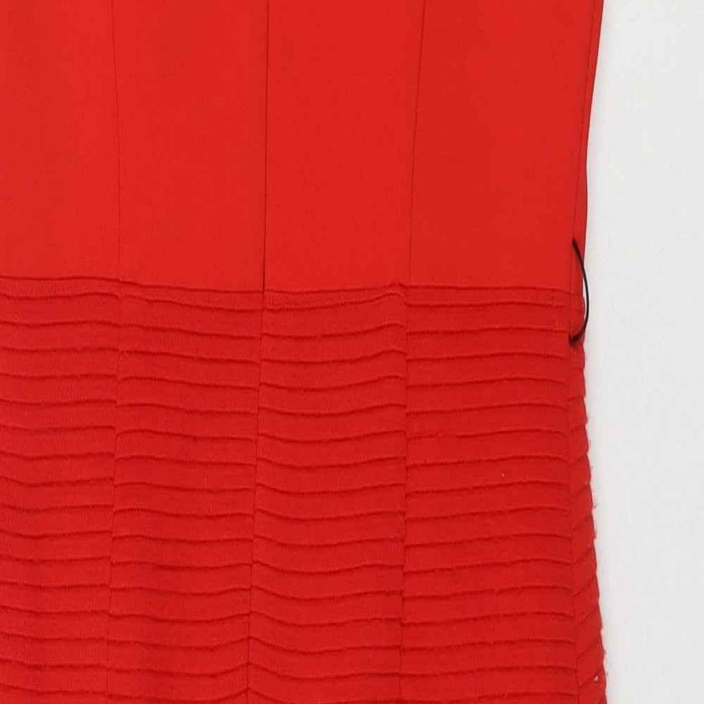 Betty Jackson Womens Red Polyester A-Line Size 10 Round Neck Pullover