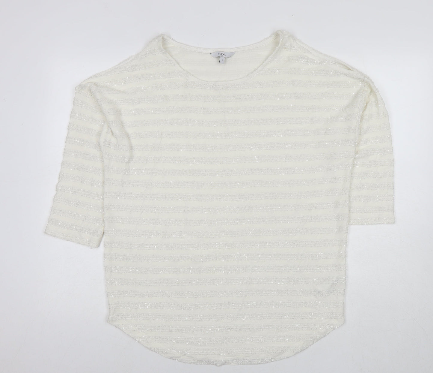 Womens UK Size 14 NEXT White Tunic Blouse