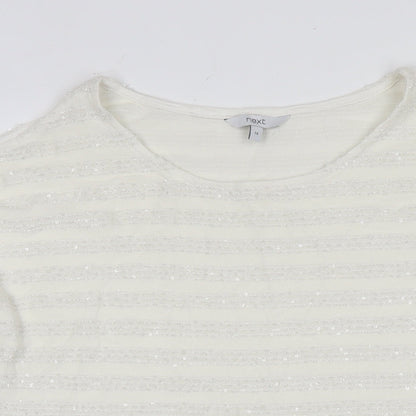 Womens UK Size 14 NEXT White Tunic Blouse