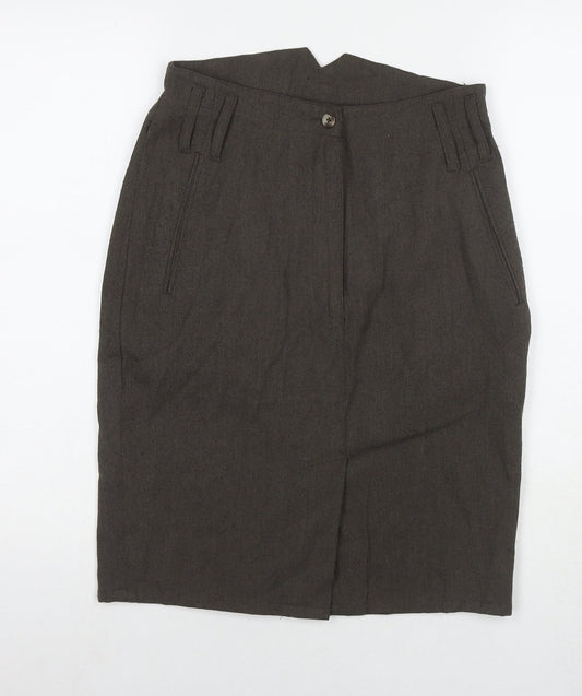 French Connection Womens Brown Polyester Straight & Pencil Skirt Size M Zip