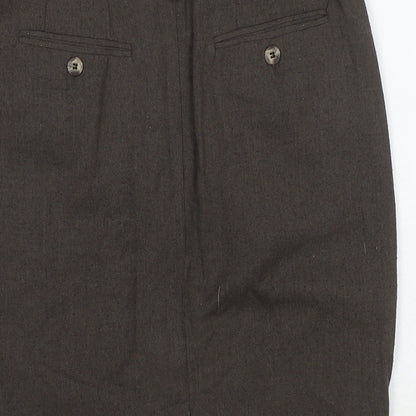 French Connection Womens Brown Polyester Straight & Pencil Skirt Size M Zip