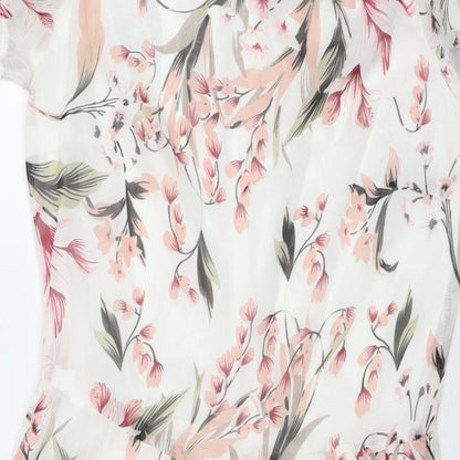 Tenki Womens Multicoloured Floral Polyester A-Line Size 10 Round Neck Zip - Cold Shoulder