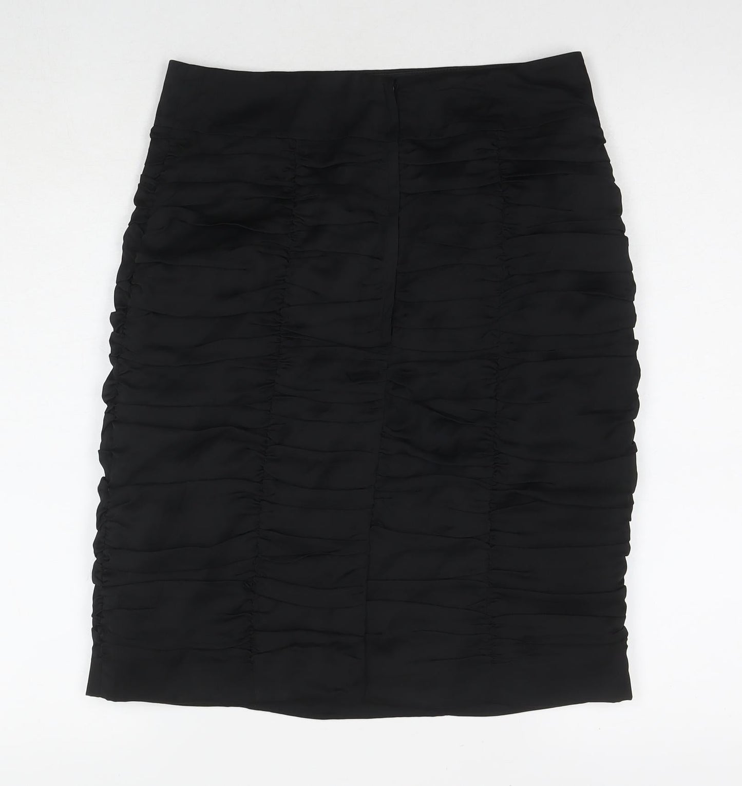 H&M Womens Black Polyester Straight & Pencil Skirt Size 10 Zip