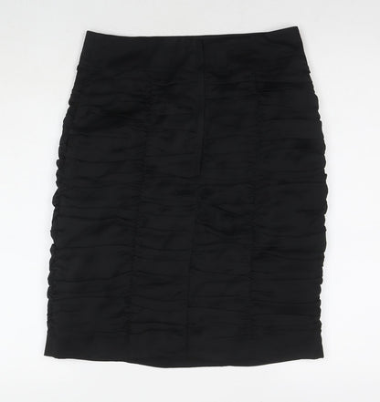 H&M Womens Black Polyester Straight & Pencil Skirt Size 10 Zip