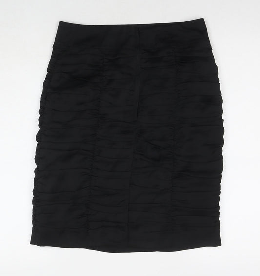 H&M Womens Black Polyester Straight & Pencil Skirt Size 10 Zip