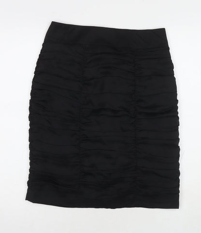 H&M Womens Black Polyester Straight & Pencil Skirt Size 10 Zip