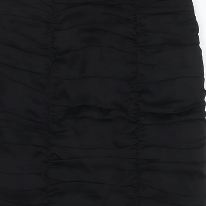 H&M Womens Black Polyester Straight & Pencil Skirt Size 10 Zip