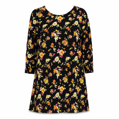 Motel Womens Black Floral Viscose A-Line Size M Round Neck Pullover