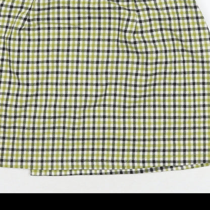 John Craft Womens Green Check Polyester Wrap Skirt Size 24 in Buckle