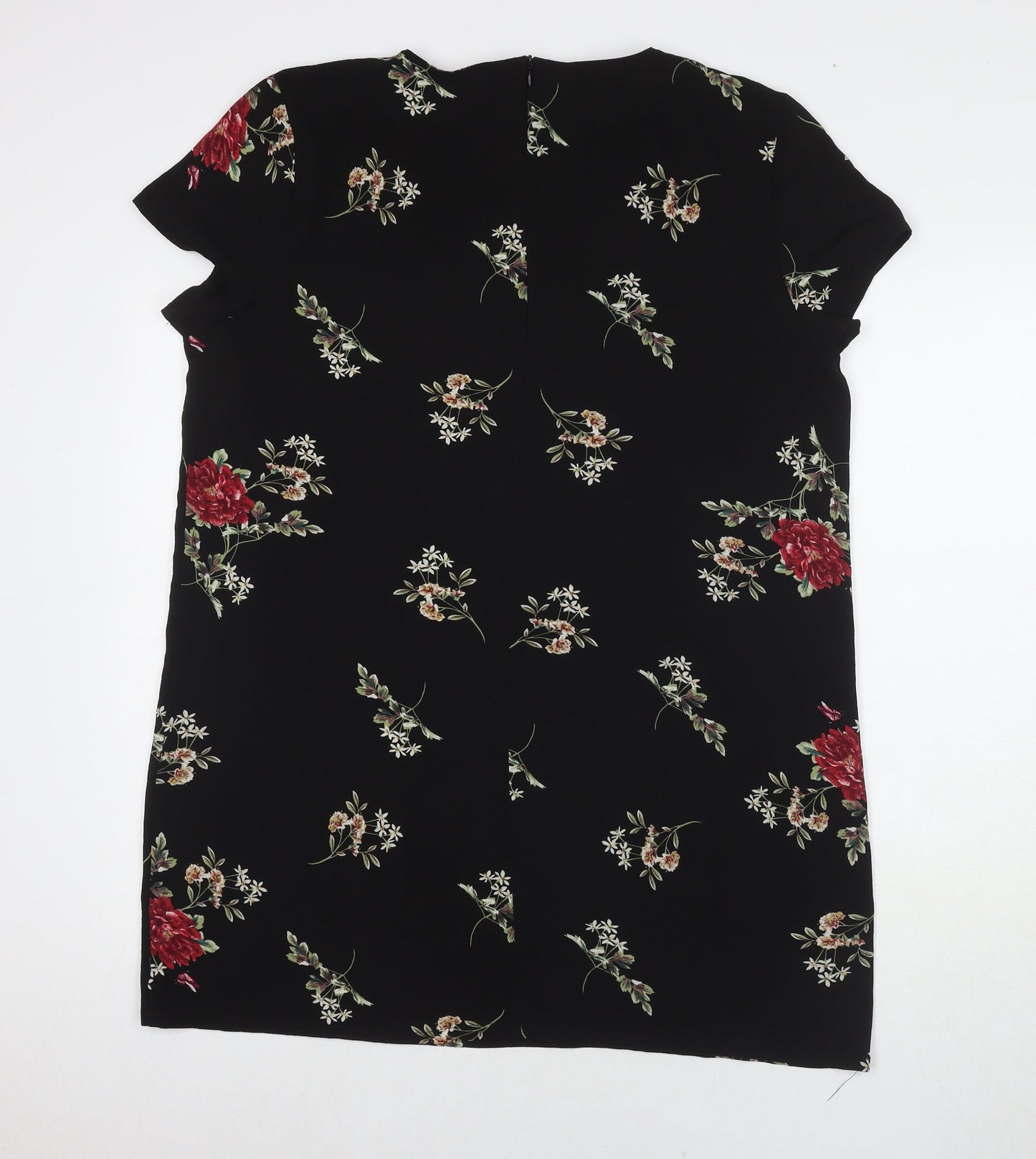 Boohoo Womens Black Polyester A-Line Size 16 Round Neck Pullover