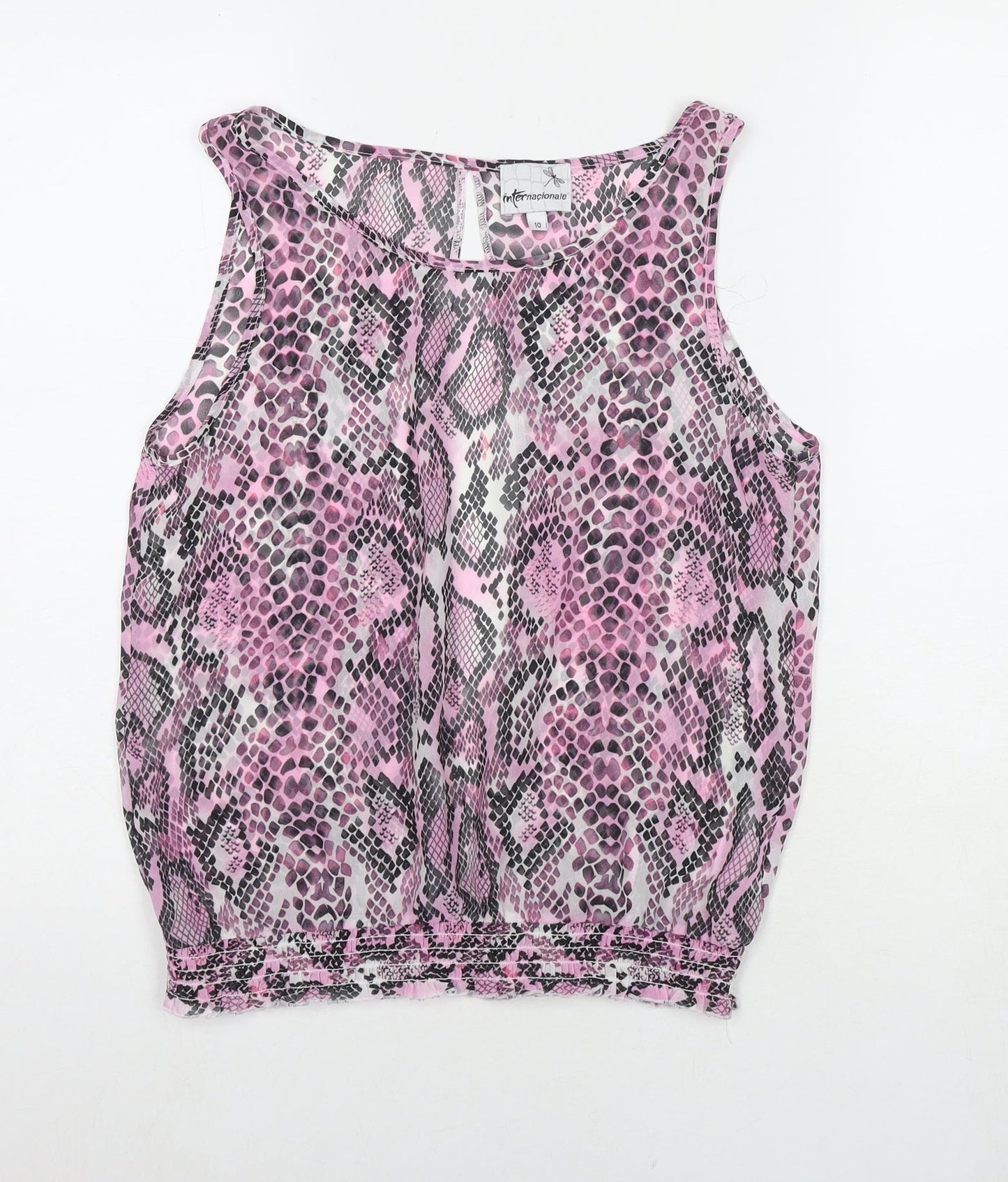 Womens UK Size 10 Internacionale Pink Basic Tank