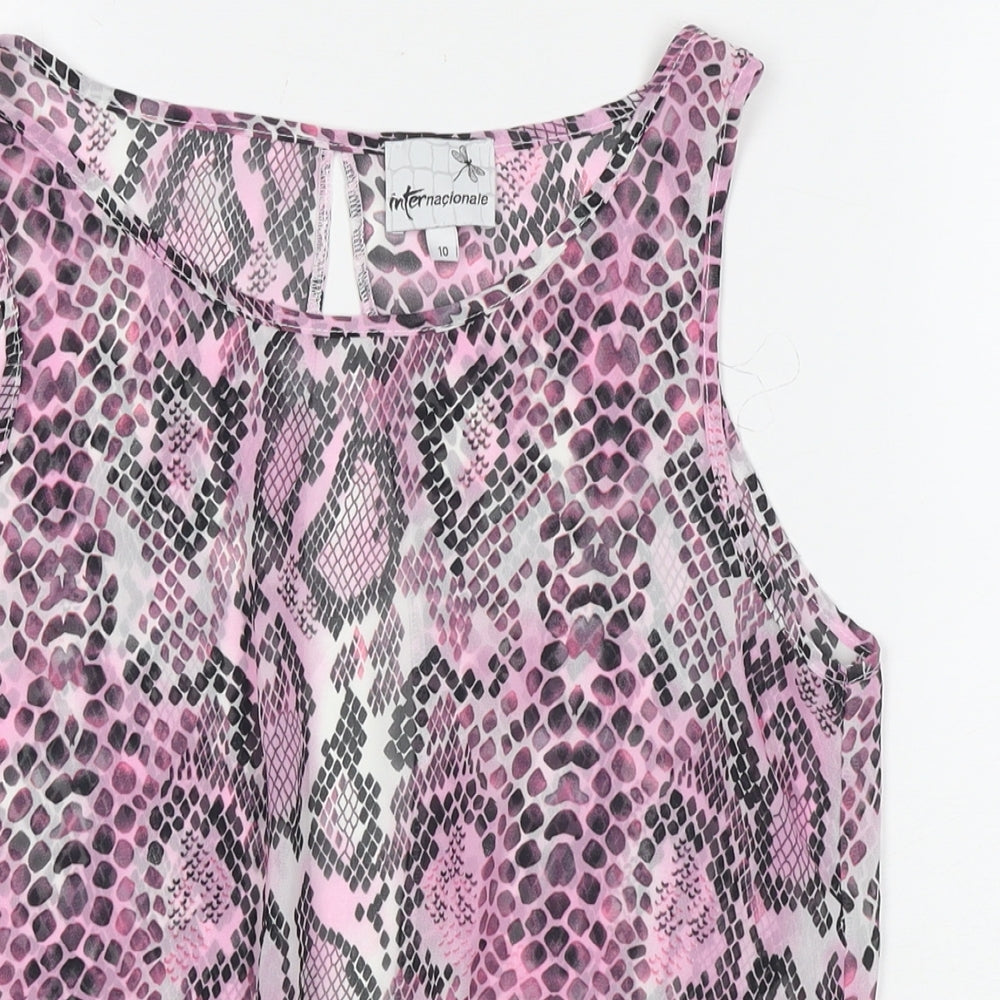 Womens UK Size 10 Internacionale Pink Basic Tank