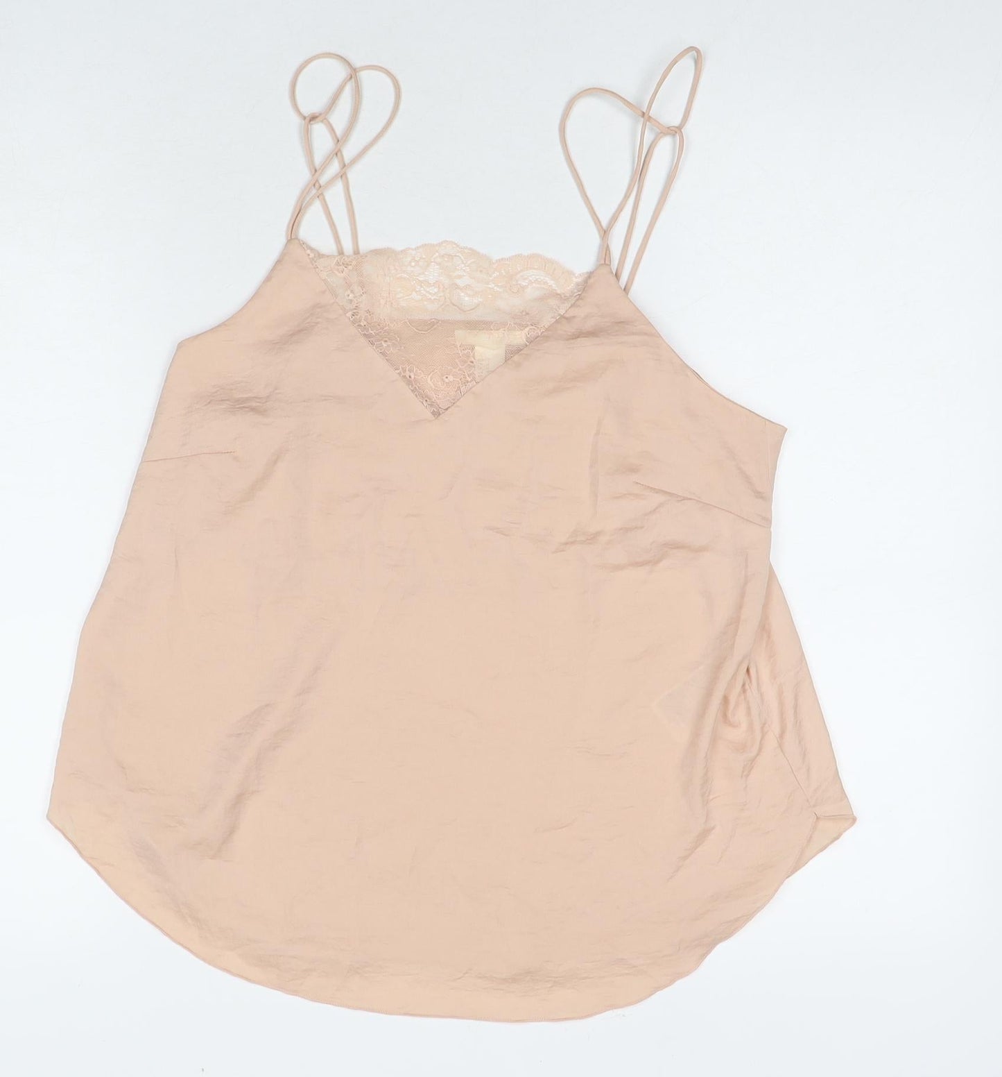 Womens UK Size 14 H&M Beige Basic Tank