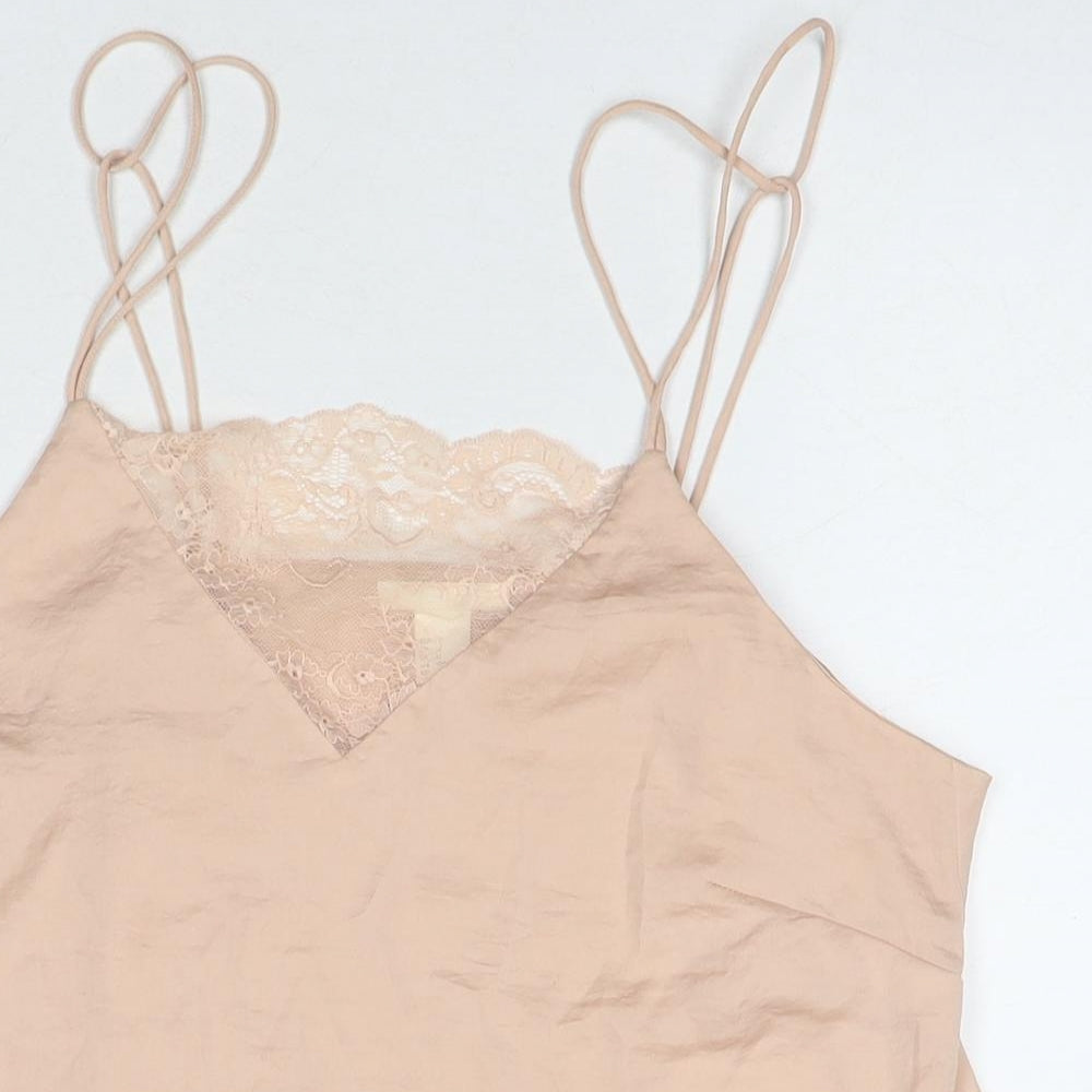 Womens UK Size 14 H&M Beige Basic Tank