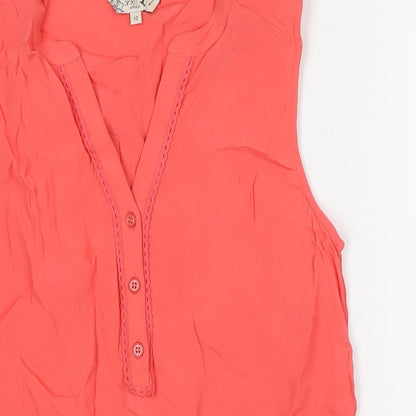 Womens UK Size 10 M&Co Pink Basic Tank