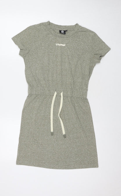Hummel Womens Grey Polyester Trapeze & Swing Size S Round Neck Pullover