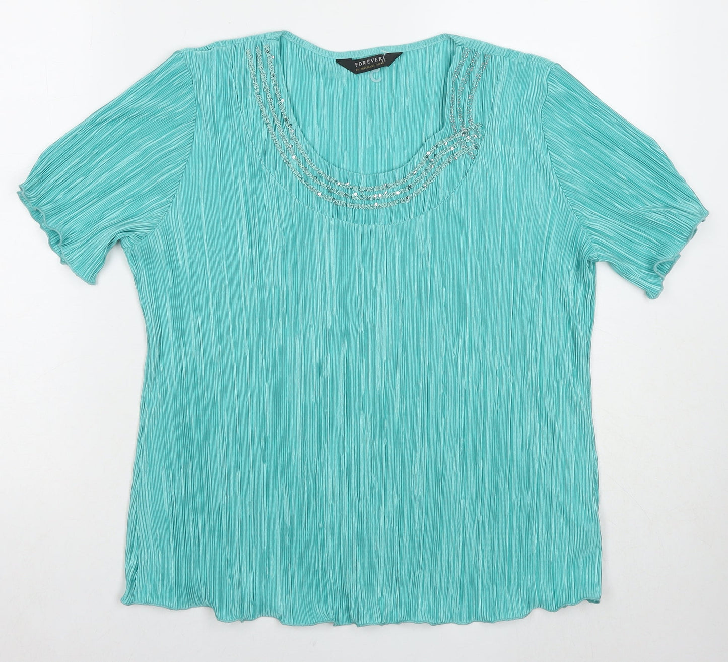 Womens UK Size L Forever Blue Basic Blouse