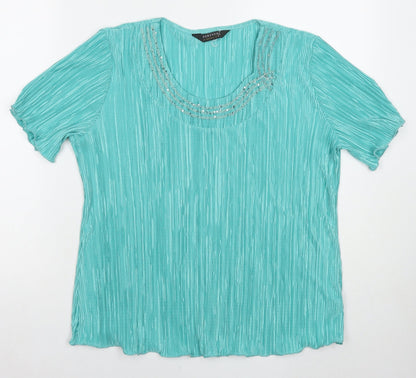 Womens UK Size L Forever Blue Basic Blouse