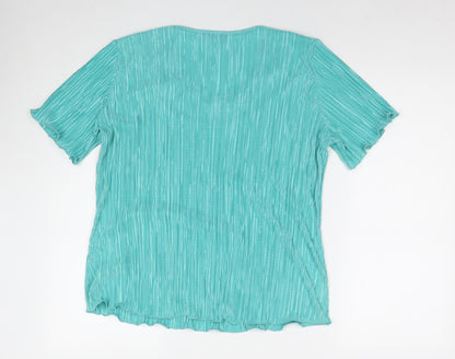 Womens UK Size L Forever Blue Basic Blouse