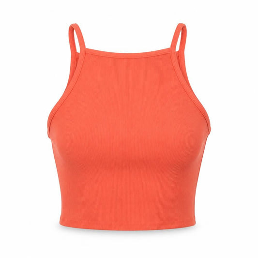 Womens UK Size 8 New Look Orange Cropped Tank