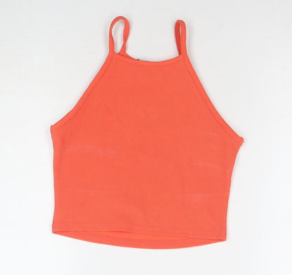 Womens UK Size 8 New Look Orange Cropped Tank