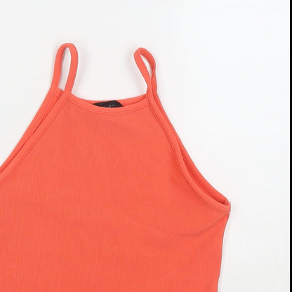 Womens UK Size 8 New Look Orange Cropped Tank