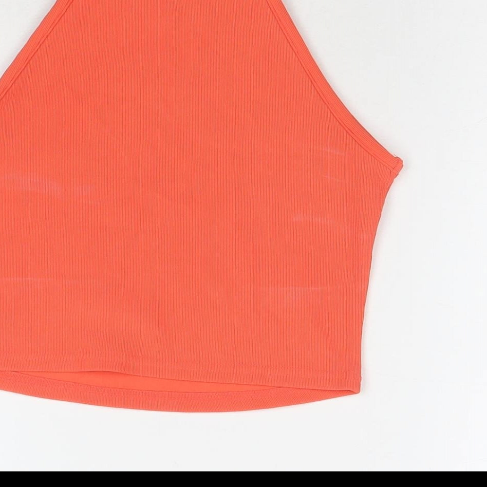 Womens UK Size 8 New Look Orange Cropped Tank
