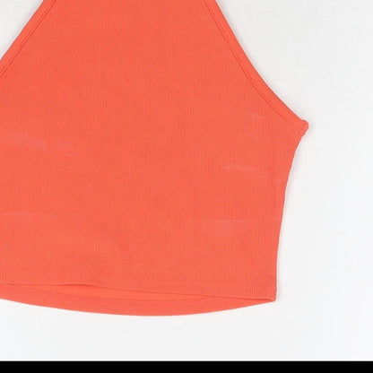 Womens UK Size 8 New Look Orange Cropped Tank