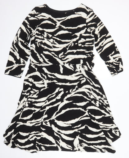 Roman Womens Multicoloured Animal Print Viscose A-Line Size 16 Boat Neck