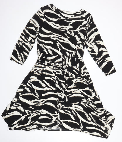Roman Womens Multicoloured Animal Print Viscose A-Line Size 16 Boat Neck