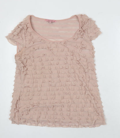 Phase Eight Womens Pink Polyester Tunic Blouse Size 18 Boat Neck